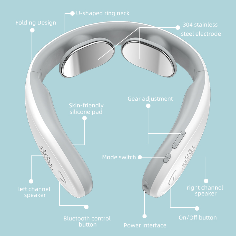 Semlamp Bluetooth Speaker EMS Neck Massager Structure Diagram